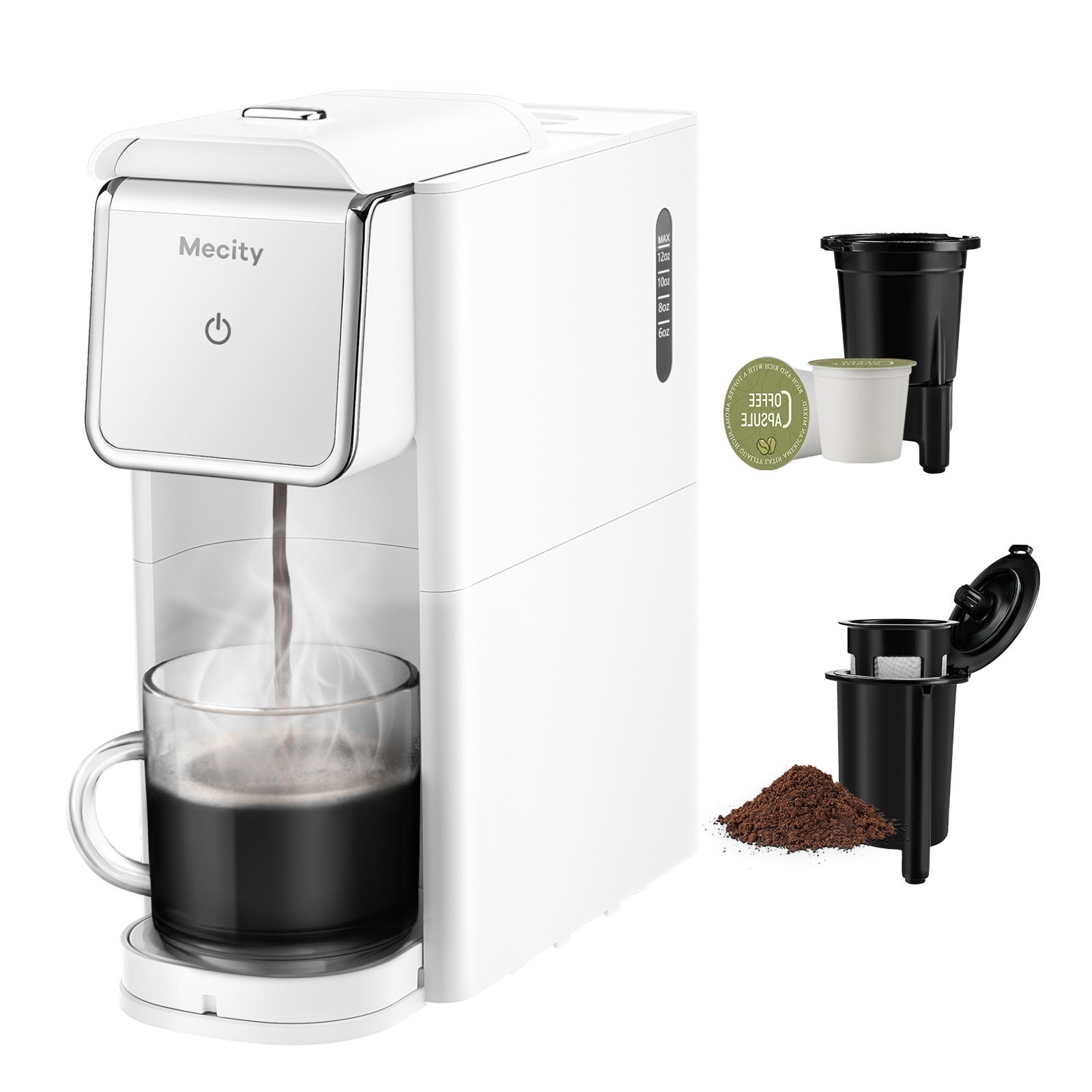 Mecity Mini Coffee Maker Single Serve, Instant Brewing for K-Cup Cof
