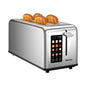 Mecity Touchscreen Toaster 4 Slice with Countdown Timer, Stainless Steel Bread Toaster, 6 Browning & 6 Shade Settings, 2 long Slots Toaster with Reheat, Cancel, Defrost Functions, Removable Tray