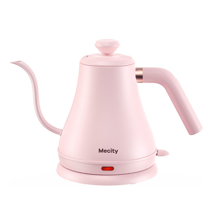 Mecity Electric Kettle Gooseneck Water Kettle Stainless Steel Coffee & Tea Kettle Water Boiler Fast Heating, Auto Shut Off, 0.8 L, 1000W, Pink