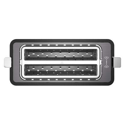 Mecity 4 Slice Long Slot Toaster with Countdown Timer, Bagel/Defrost/Reheat, Warming Rack, 6 Browning Levels, Metallic Grey