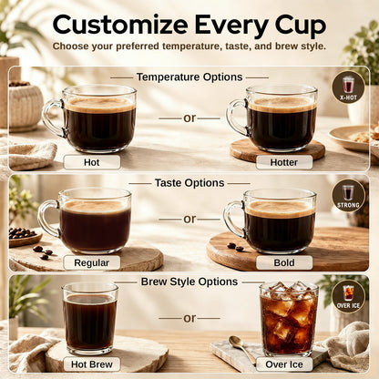 Mecity Single Serve Touch Screen Coffee Maker, Compatible with K-Cup Pods & Ground Coffee, Hot & Iced Coffee Machine with Strong Brew, 6-12 Oz Brew Sizes, 50 Oz Removable Water Reservoir