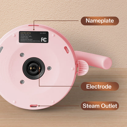 Mecity Electric Kettle Gooseneck Water Kettle Stainless Steel Coffee & Tea Kettle Water Boiler Fast Heating, Auto Shut Off, 0.8 L, 1000W, Pink
