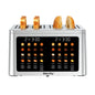 Mecity 4 Slice Smart Touchscreen Toaster with Auto Lift, Stainless Steel Wide Slot Bagel Toaster, 8 Bread Presets & 8 Shade Settings, 30-Minute Keep Warm Function, Memory Function