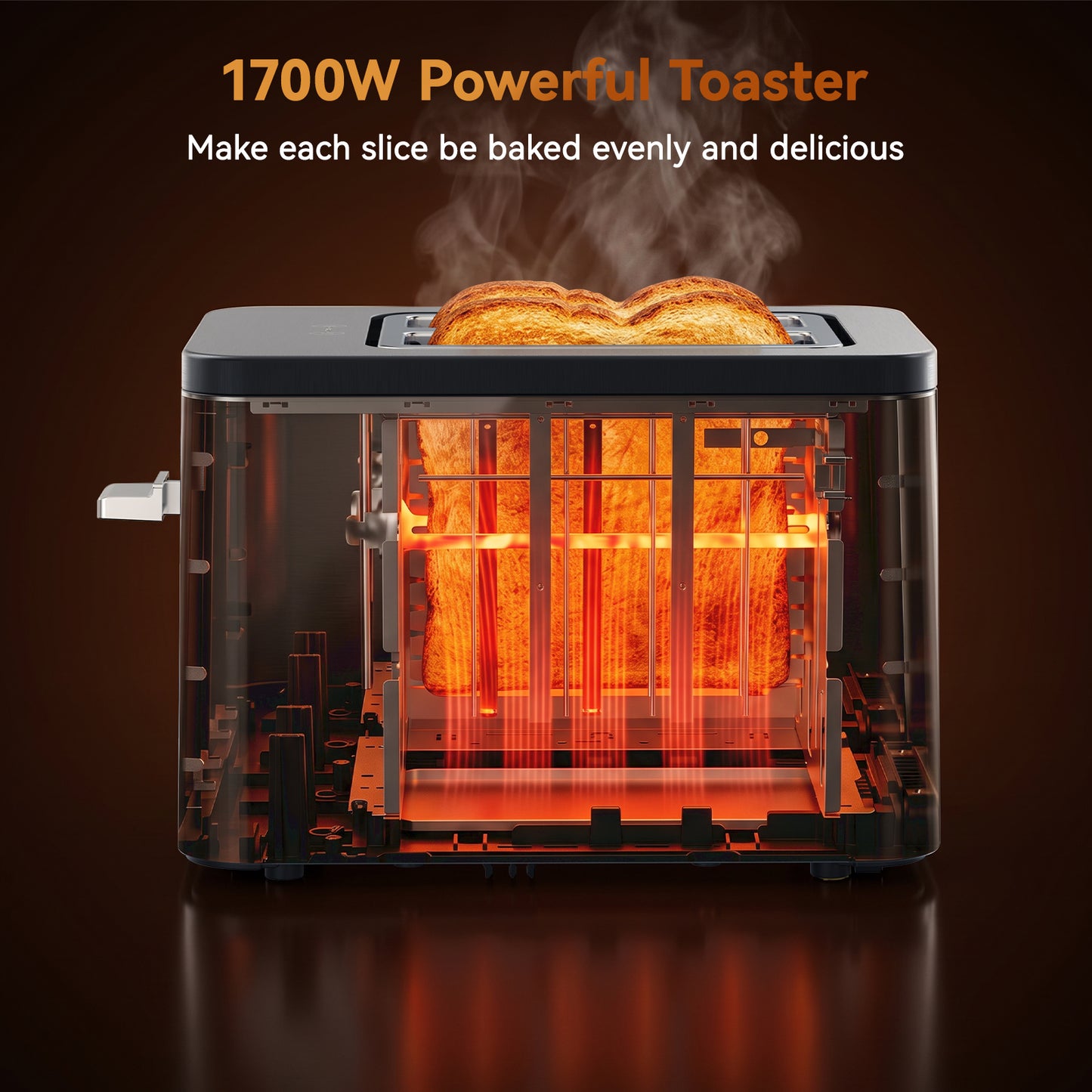 Mecity 2 Slice Smart Touchscreen Toaster, Stainless Steel Wide Slot Toaster with Auto Lift& Shut Off, Memory Function, Digital Bread Toaster for Bagels, 850W